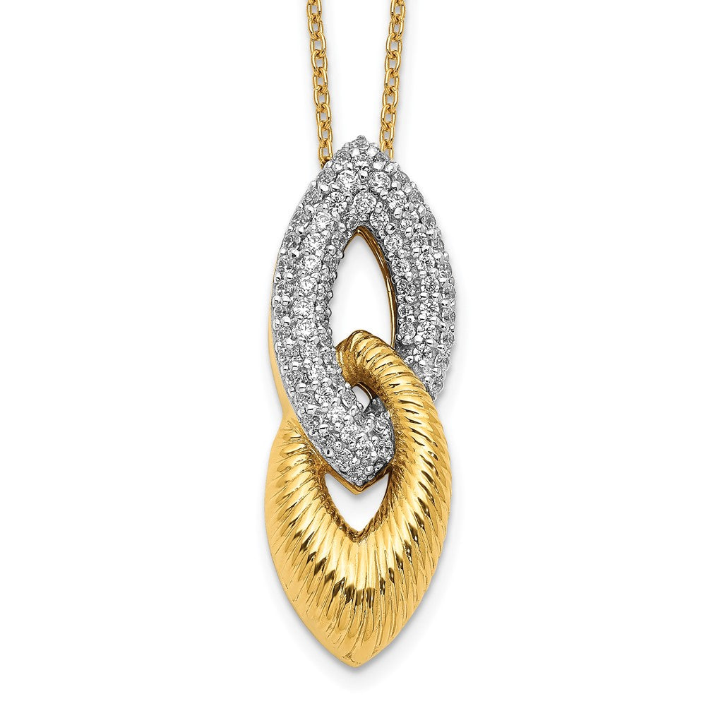 14k yellow gold real diamond 18 inch necklace pm3791 050 ya
