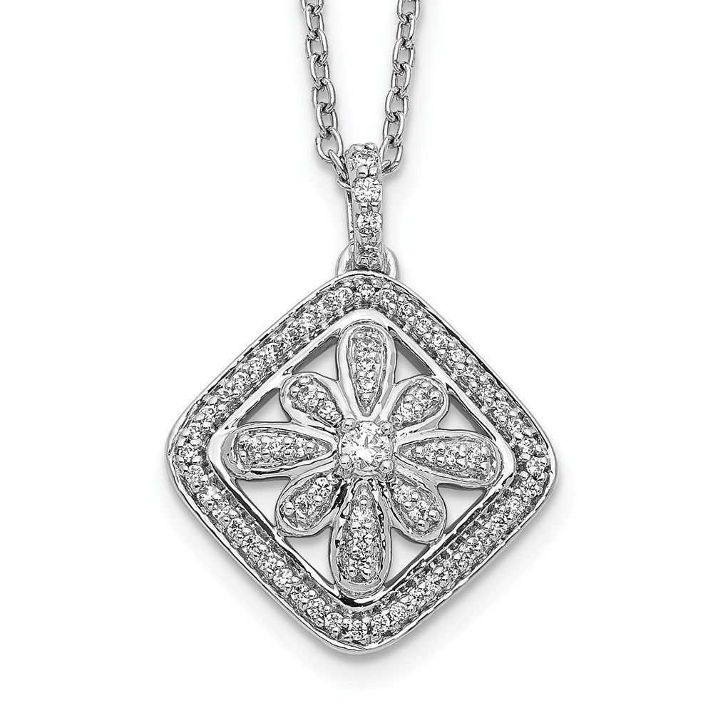 14k white gold real diamond vintage 18 inch necklace pm3794 025 wa