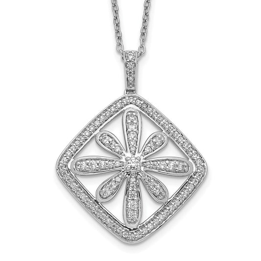 14k white gold real diamond vintage necklace pm3794 050 wa