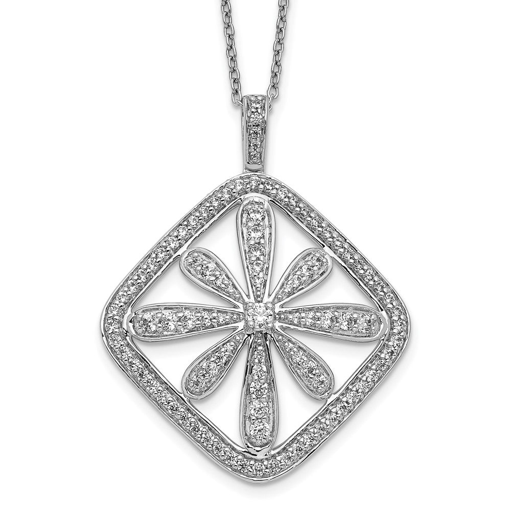 14k white gold real diamond vintage necklace pm3794 100 wa