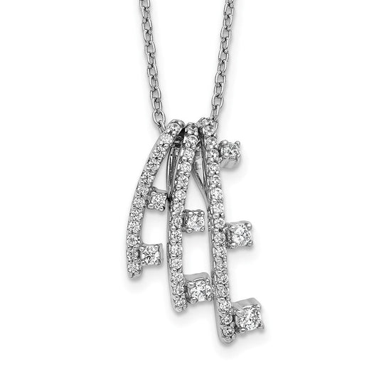 14k white gold real diamond necklace pm3798 035 wa