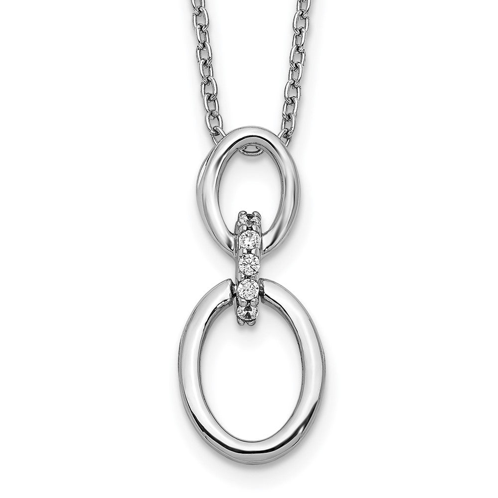 14k white gold real diamond ovals 18 inch necklace pm3802 004 wa
