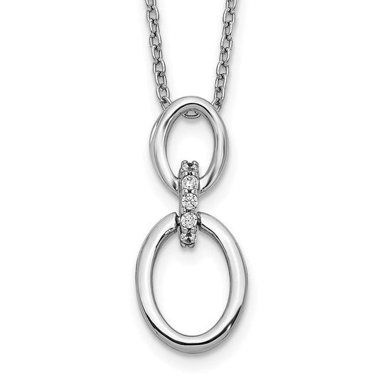 14k white gold real diamond ovals 18 inch necklace pm3802 004 wa