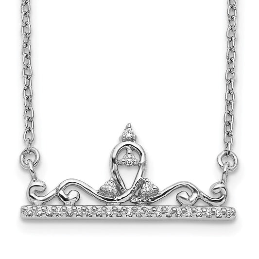 14k white gold real diamond tiara necklace pm3811 009 wa
