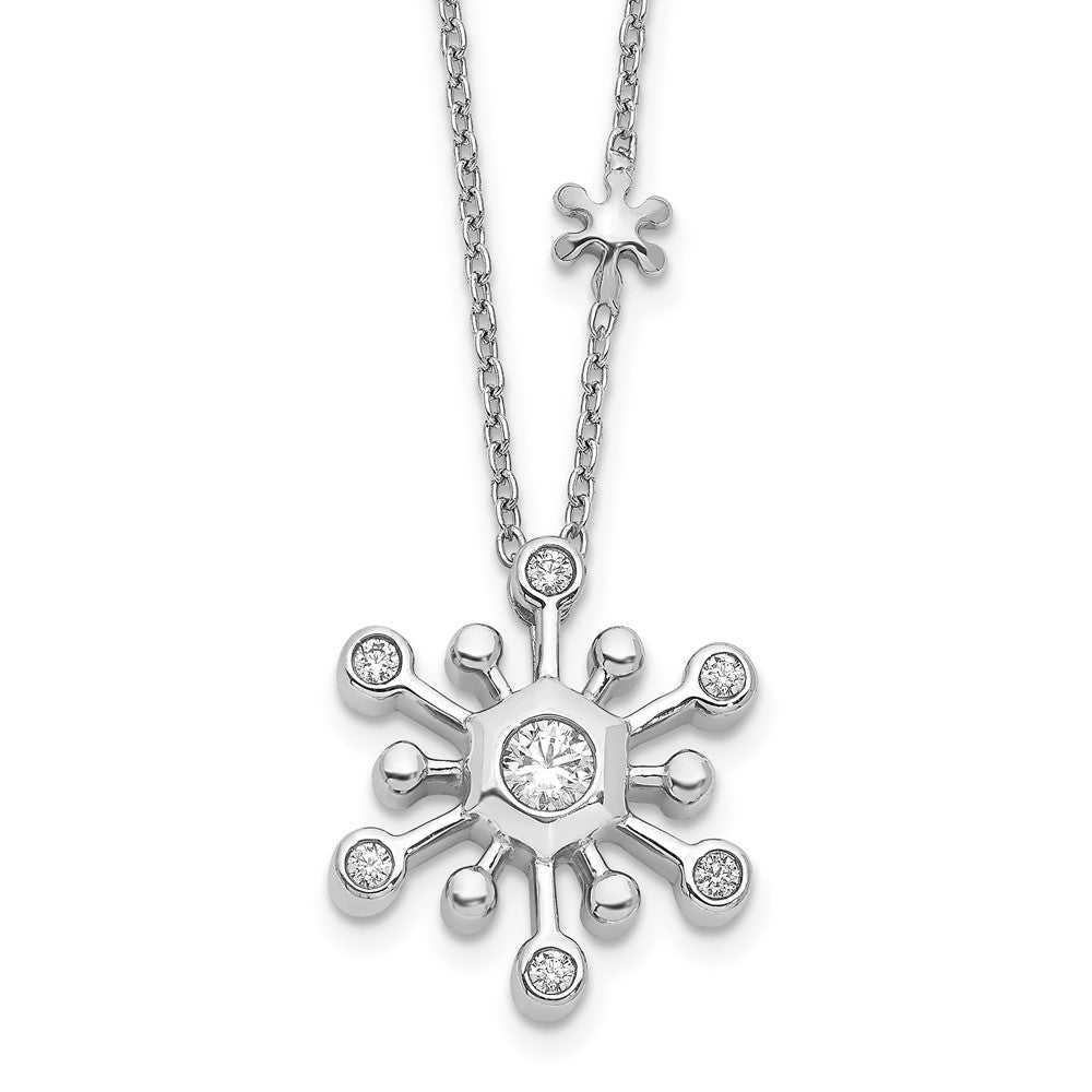 14k white gold real diamond snowflake 18 inch necklace pm3813 025 wa