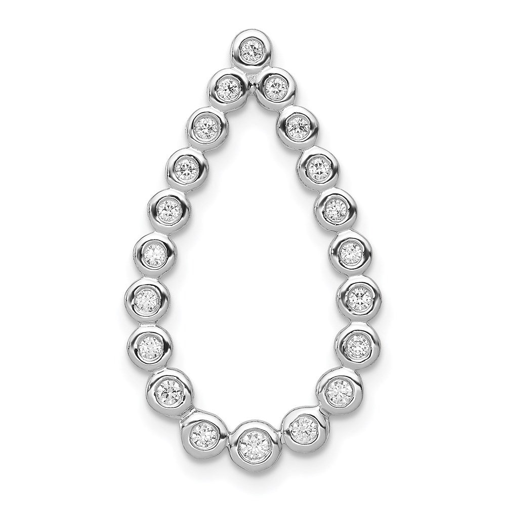 14k white gold 1 4ct real diamond teardrop chain slide pm3828 025 wa
