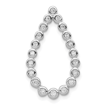 14k white gold 1 4ct real diamond teardrop chain slide pm3828 025 wa