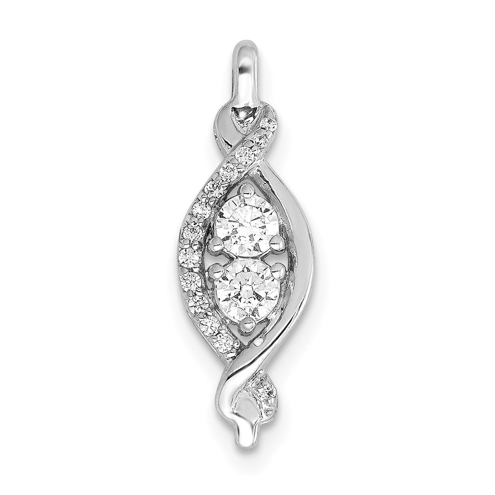 14k white gold 1 4ct real diamond fancy twist chain slide pm3838 025 wa
