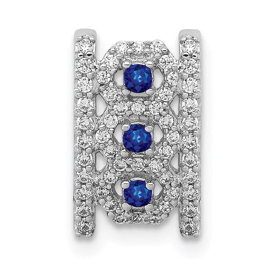 14k white gold 1 4ct real diamond 09 sapphire fancy pendant pm3843 sa 025 wa