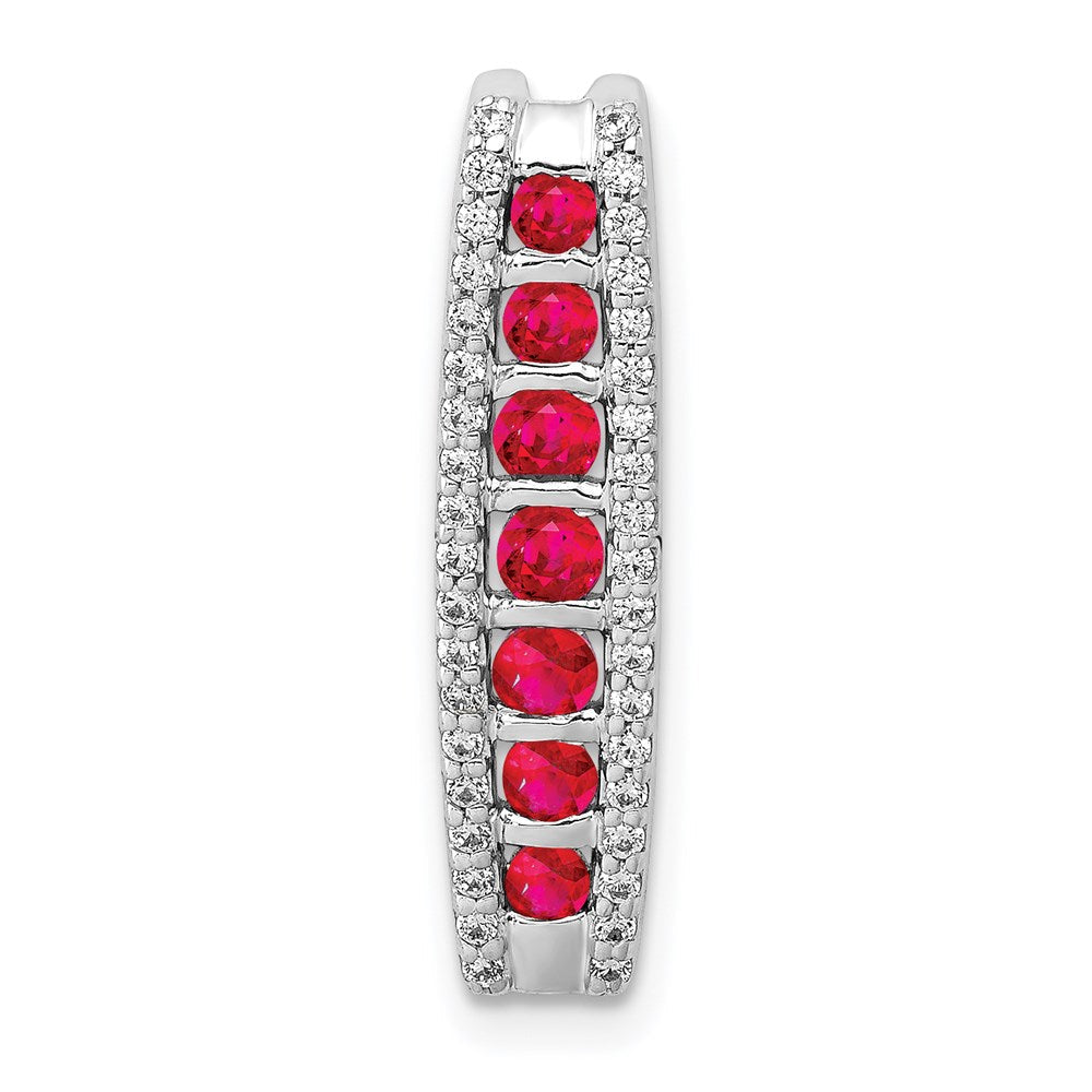 14k white gold real diamond and 36 ruby fancy chain slide pm3849 ru 020 wa