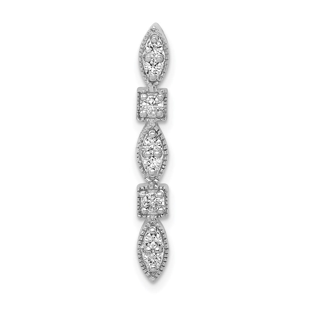 14k white gold 1 4ct real diamond fancy chain slide pm3865 025 wa