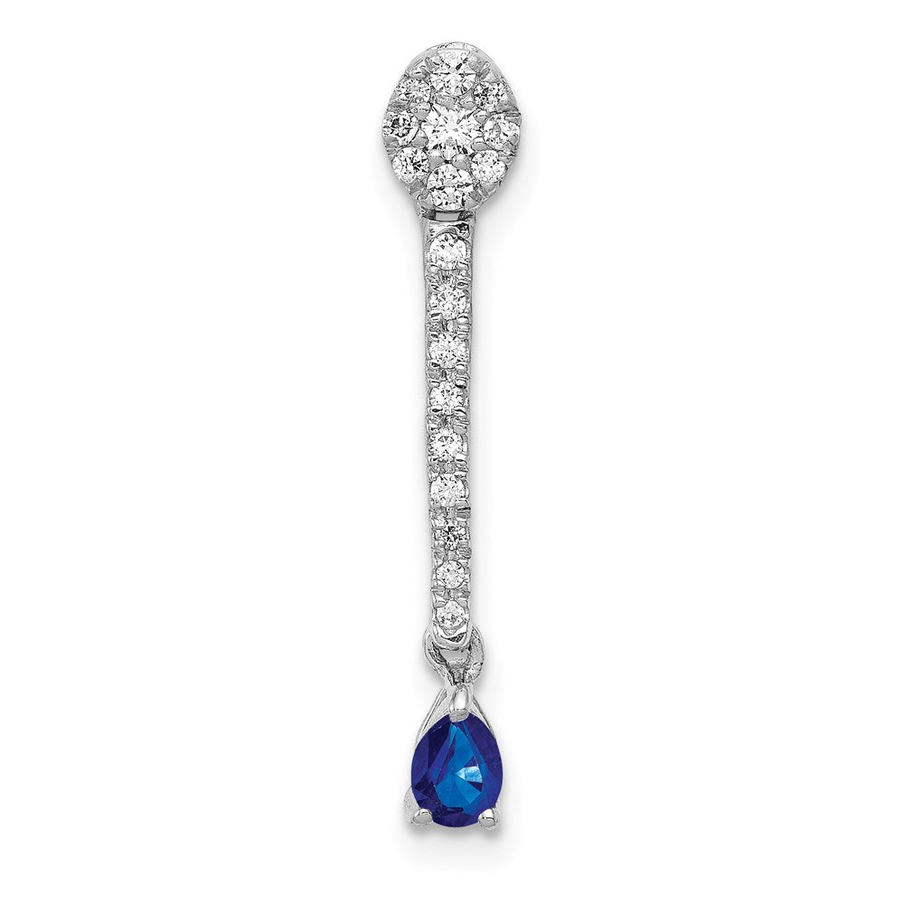 14k white gold 1 3ct real diamond and sapphire fancy pendant pm3882 sa 030 wa