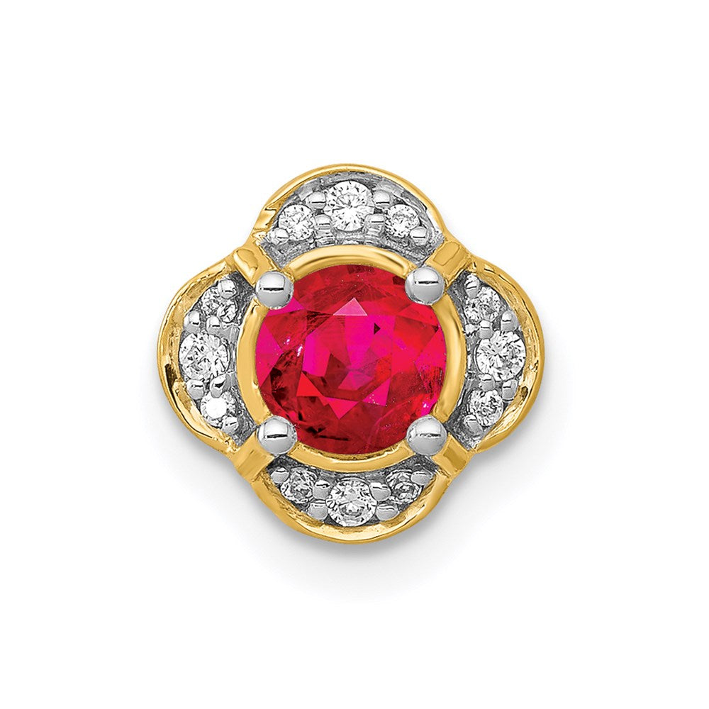 14k yellow gold real diamond and 33 ruby fancy chain slide pm3923 ru 007 ya