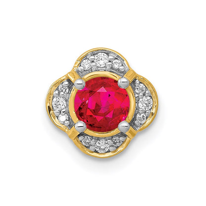 14k yellow gold real diamond and 33 ruby fancy chain slide pm3923 ru 007 ya