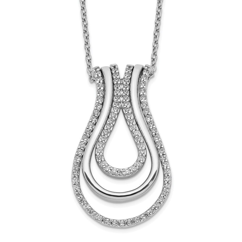14k white gold real diamond fancy necklace pm3926 050 wa