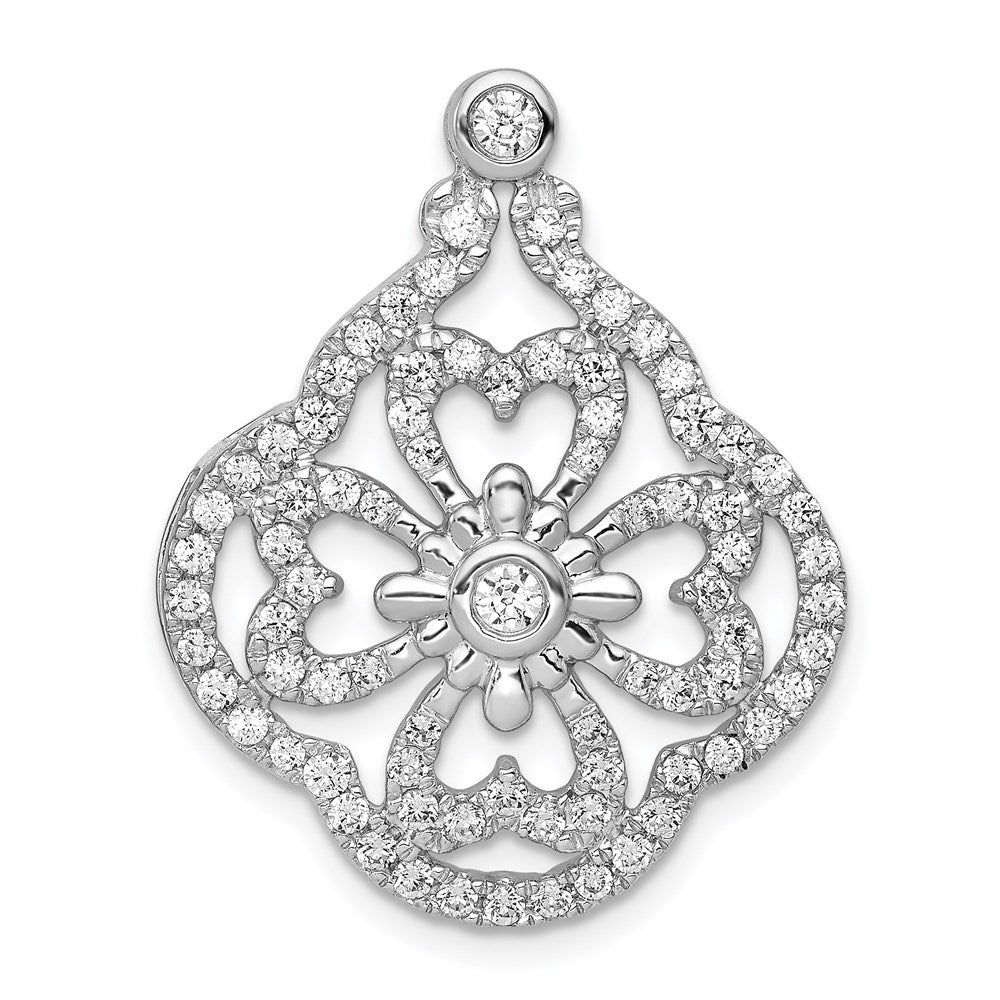 14k white gold 1ct real diamond fancy chain slide pm3946 100 wa
