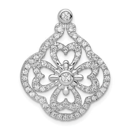 14k white gold 1ct real diamond fancy chain slide pm3946 100 wa