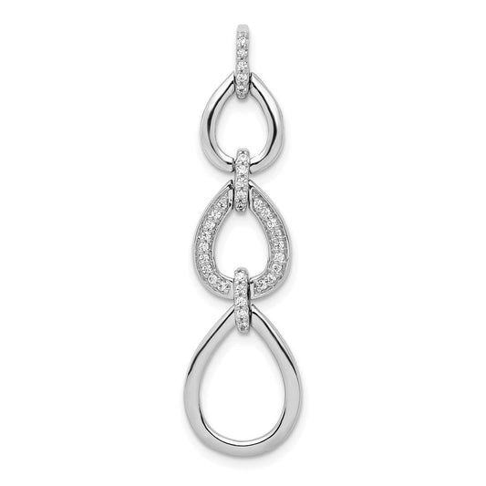 14k white gold 1 8ct real diamond fancy teardrop dangle pendant pm3961 013 wa