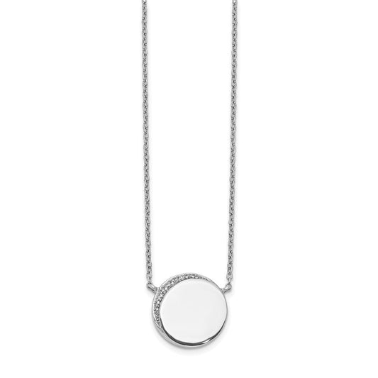 14k white gold real diamond fancy circle necklace pm4005 009 wa 18