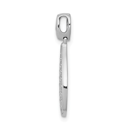 Solid 14k White Gold 1/2ct. Simulated CZ Fancy Teardrop Pendant