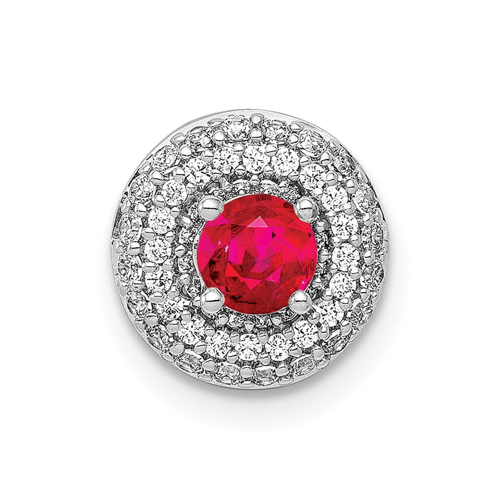 14k white gold 1 4ct real diamond and 25 ruby chain slide pm4020 ru 025 wa