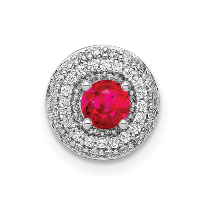14k white gold 1 4ct real diamond and 25 ruby chain slide pm4020 ru 025 wa