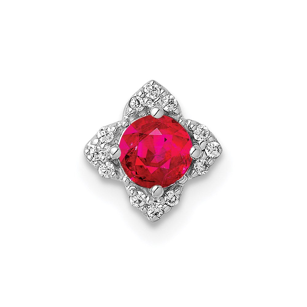 14k white gold 1 20ct real diamond and 25 ruby chain slide pm4022 ru 005 wa