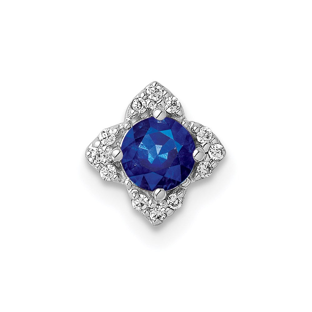 14k white gold real diamond and sapphire pendant pm4022 sa 005 wa