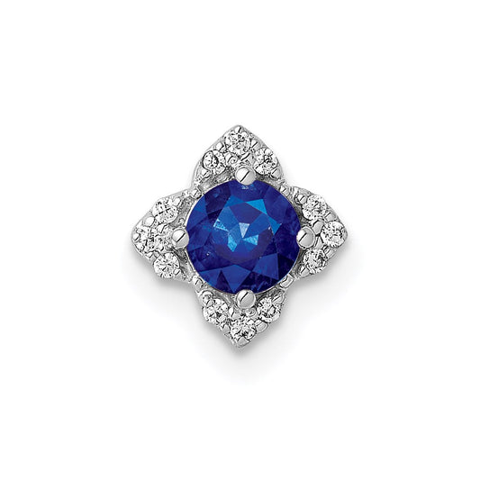 14k white gold real diamond and sapphire pendant pm4022 sa 005 wa