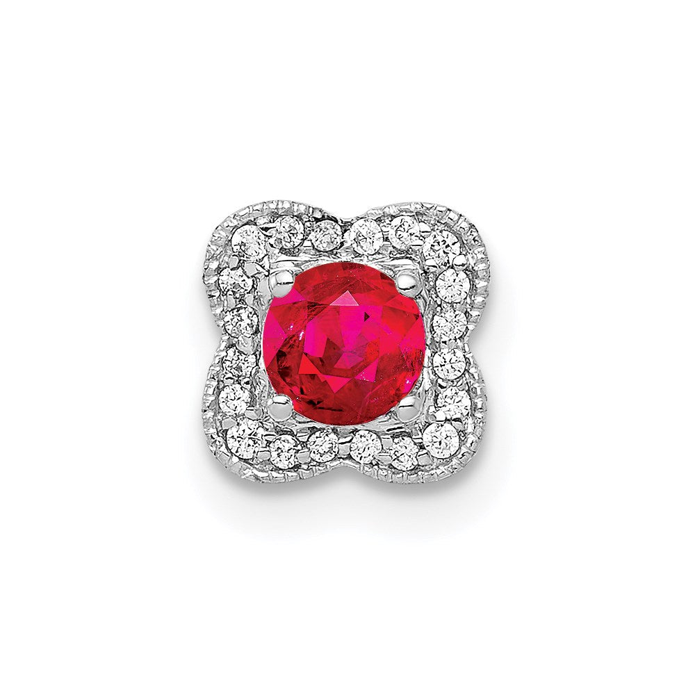 14k white gold 1 15ct real diamond and 25 ruby chain slide pm4023 ru 007 wa