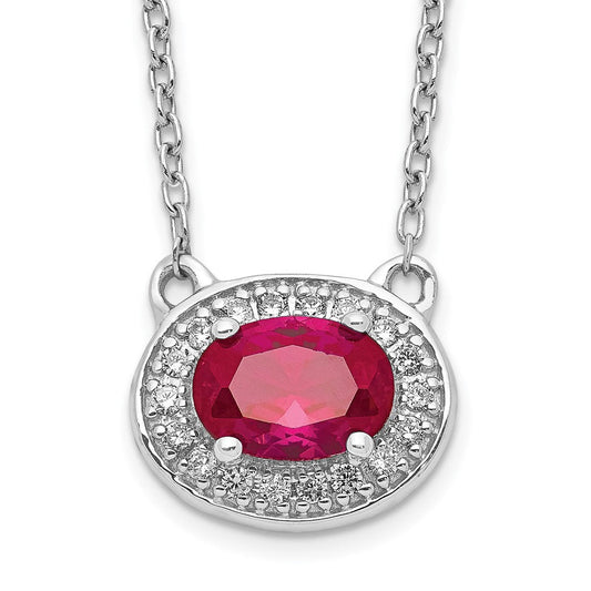 14k white gold real diamond and oval ruby 18 inch necklace pm4026 ru 010 wa 18