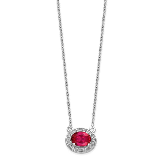 14k white gold real diamond ruby necklace pm4026 ru 016 wa 18