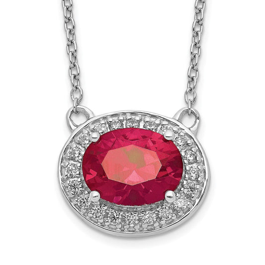 14k white gold real diamond and oval ruby 18 inch necklace pm4026 ru 020 wa 18