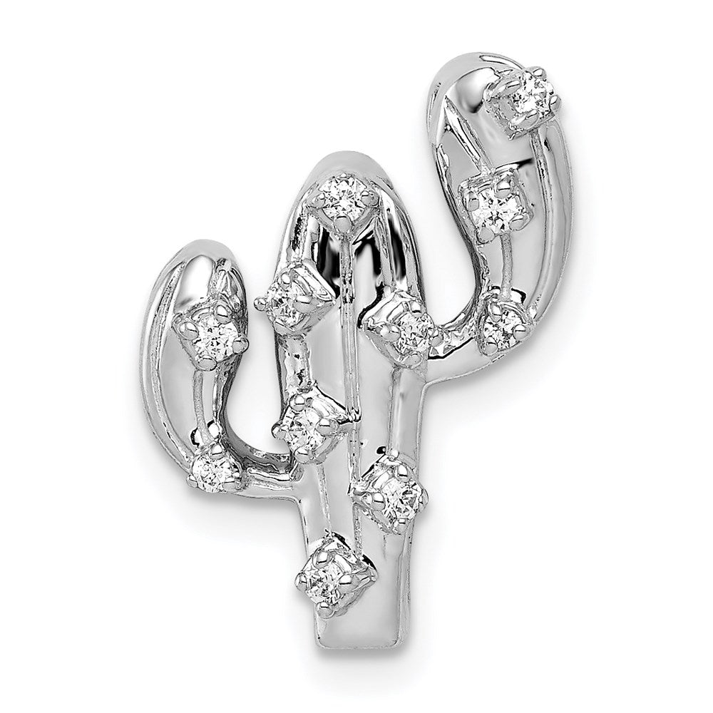 14k white gold 1 10ct real diamond cactus pendant pm4048 010 wa