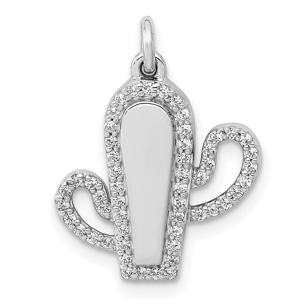 14k white gold 1 5ct real diamond cactus pendant pm4049 020 wa
