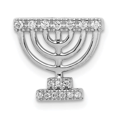 14k white gold real diamond menorah chain slide pm4062 009 wa