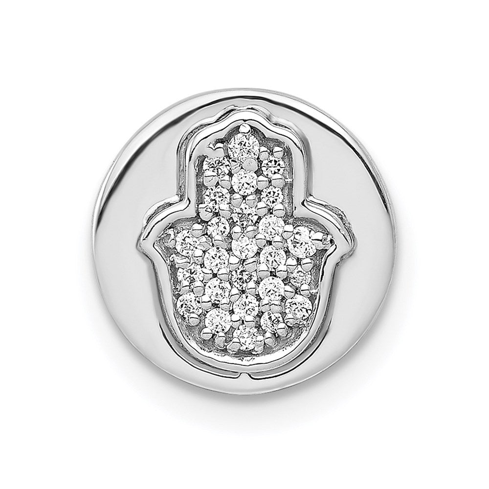 14k white gold 1 10ct real diamond hamsa chain slide pm4066 010 wa