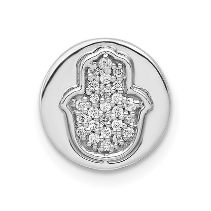 14k white gold 1 10ct real diamond hamsa chain slide pm4066 010 wa