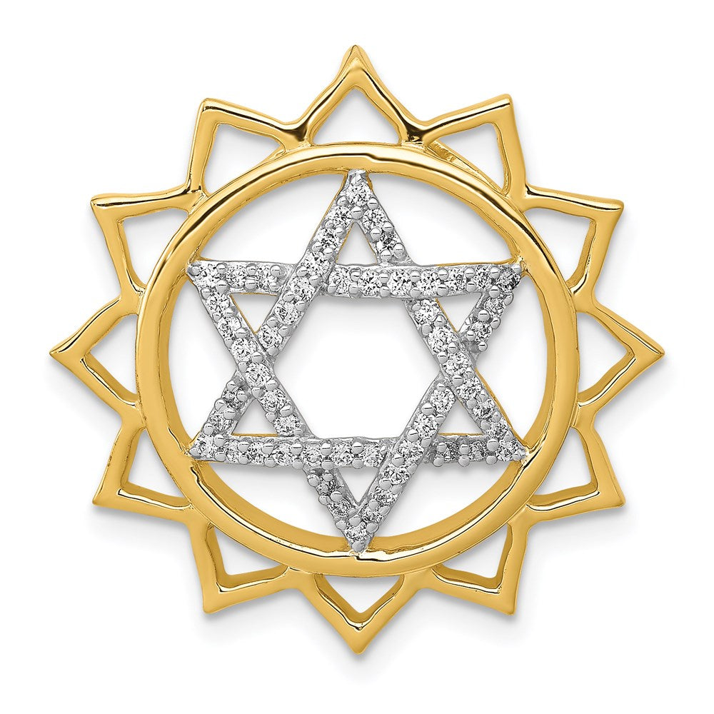 14k yellow gold 1 4ct real diamond anahata heart chakra chain slide pm4098 025 ya