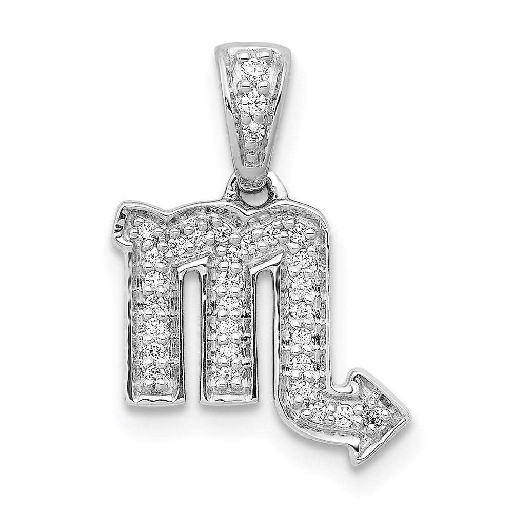14k white gold real diamond scorpio pendant pm4109 011 wa