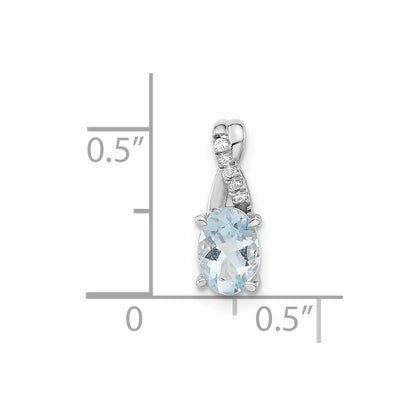 Sterling Silver Aqua & CZ Fashion Pendant