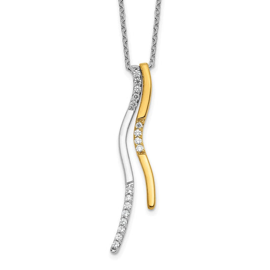 14k two tone gold real diamond necklace pm4362 020 wya