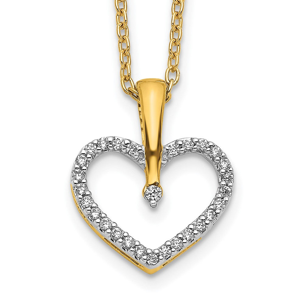 14k yellow gold real diamond heart pendant pm4363 015 ya