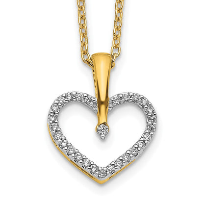 14k yellow gold real diamond heart pendant pm4363 015 ya