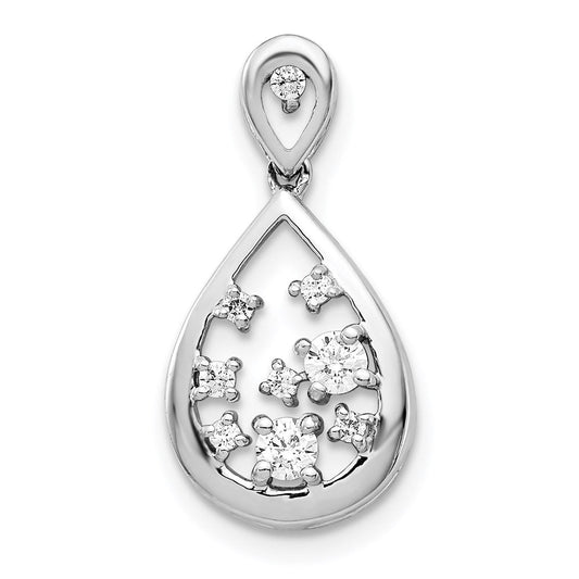 14k white gold 3 8ct real diamond fancy teardrop pendant pm4385 020 wa