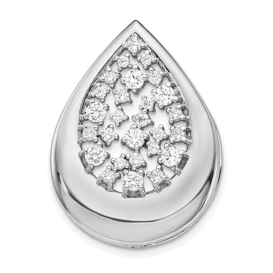 14k white gold 7 8ct real diamond fancy teardrop pendant pm4386 087 wa