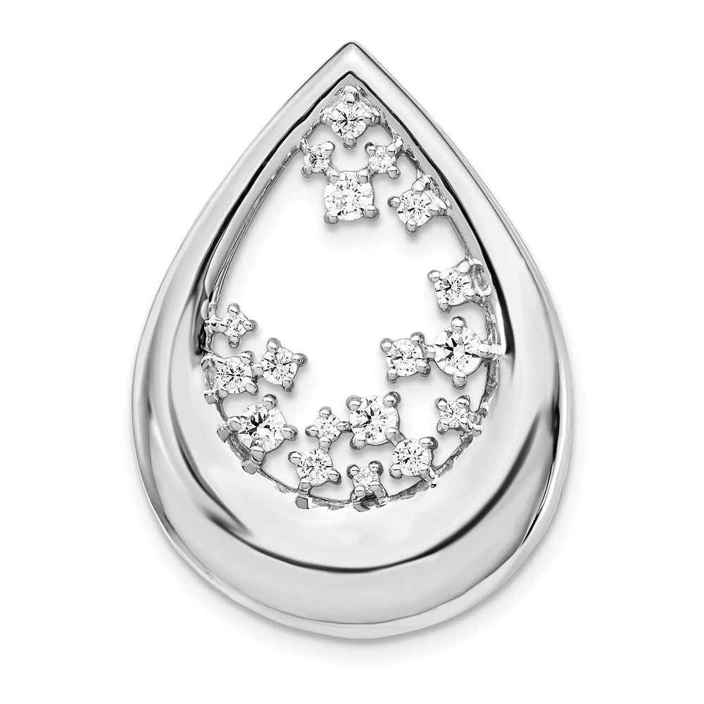 14k white gold 1 2ct real diamond fancy teardrop pendant pm4387 050 wa