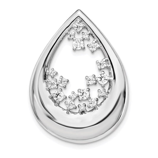 14k white gold 1 2ct real diamond fancy teardrop pendant pm4387 050 wa
