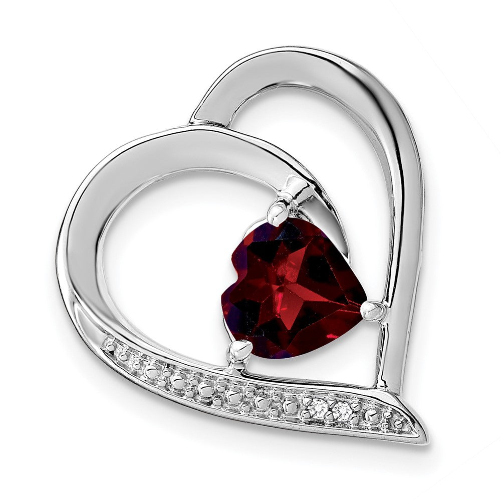 sterling silver garnet and real diamond pendant pm4441 ga 001 ssa
