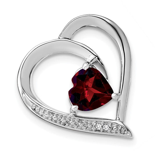 sterling silver garnet and real diamond pendant pm4441 ga 001 ssa